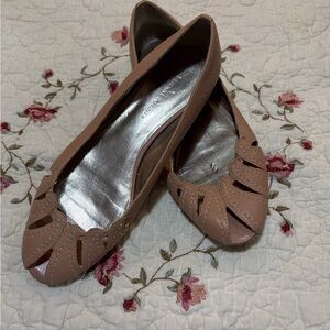 Etienne Aigner Pink Cutout Flats